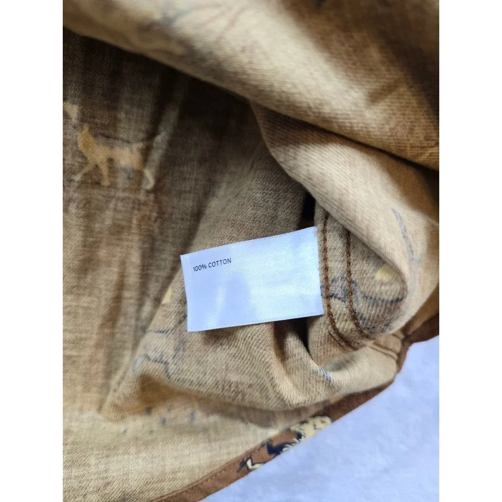 Duluth Trading Flannel Shirt Mens Medium Brown Cotton Dog Hunting Free Swingin
